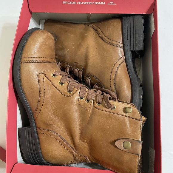 ROCKPORT Cobb Hill Bethany Womens Brown Boots Lace Up/Back Zip Lined Sz 6.5 - Picture 4 of 16